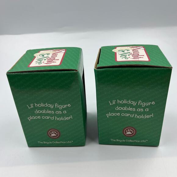 Boyds Bears 2 PENNY PENGUIN Naughty Nice Christmas Ornaments 2004 Holly-days NIB - Picture 7 of 11